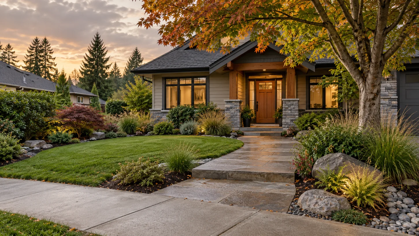 Illustrative landscape planning image for What Makes a Front Yard Look Finished?