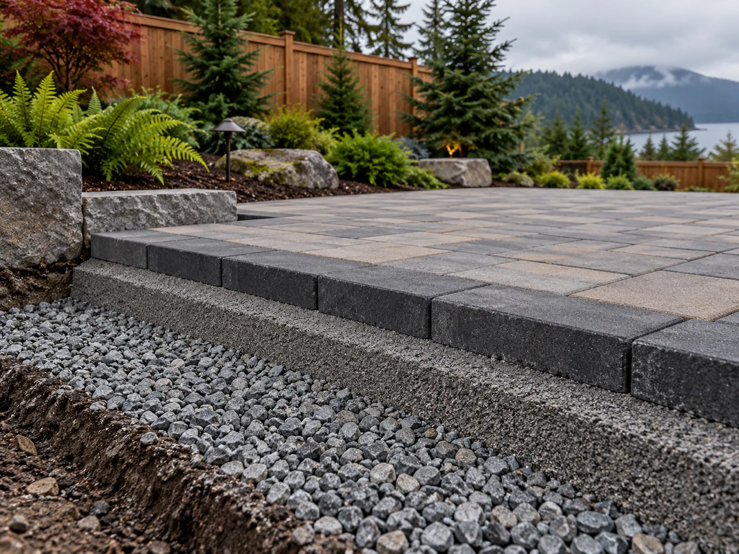 Illustrative patio construction detail